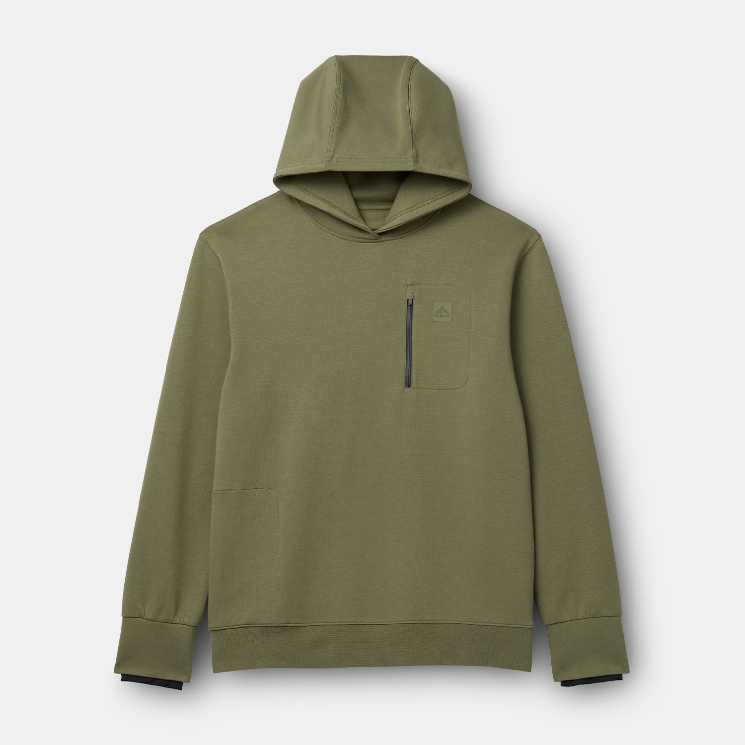 Forcis Voyager Hoodie in Army | Tech Fleece
